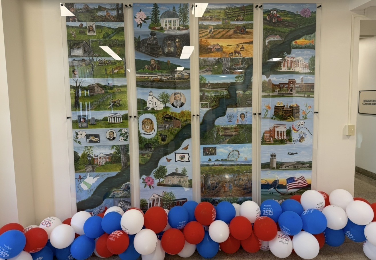 The mural is on the wall as soon as you get into the courthouse (Photo: Brandon Baker)
